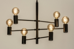 hanglamp 13317 modern eigentijds klassiek art deco metaal zwart mat rond