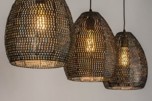 hanglamp 13369 industrieel landelijk modern stoere lampen metaal zwart roest bruin brons bruin langwerpig