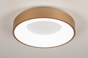 plafondlamp 13447 modern messing kunststof metaal goud messing rond