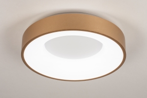 plafondlamp 13447 modern messing kunststof metaal goud messing rond