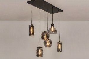 hanglamp 13513 sale modern eigentijds klassiek glas metaal zwart mat