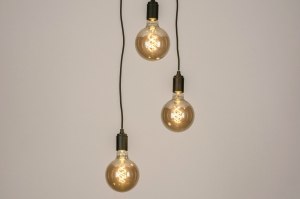 hanglamp 13532 landelijk modern metaal zwart mat rond