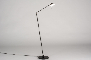 vloerlamp 13621 design modern staal rvs metaal zwart mat staalgrijs rond