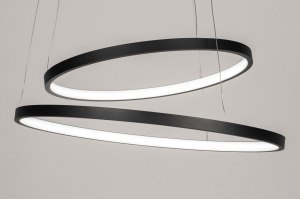 hanglamp 13671 modern metaal zwart mat rond