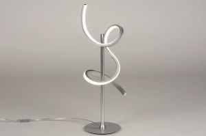 tafellamp 13674 modern metaal zilvergrijs aluminium rond