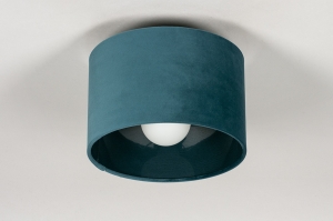 Zubehoer 13943 Stoff Gold Blau Petrol rund