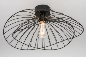 plafondlamp 13978 design landelijk modern eigentijds klassiek metaal zwart mat rond