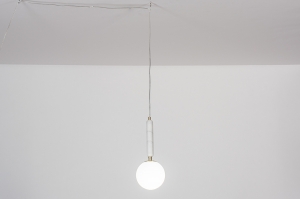 hanglamp 13992 design landelijk modern eigentijds klassiek messing marmer wit messing