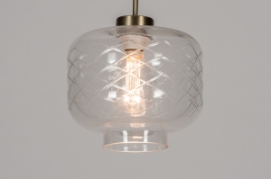 hanglamp 14002 sale design landelijk rustiek modern retro eigentijds klassiek art deco glas helder glas messing rond