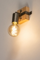 Spot 14020 Industrielook laendlich rustikal modern coole Lampen grob Holz Metall Holz stahlgrau viereckig