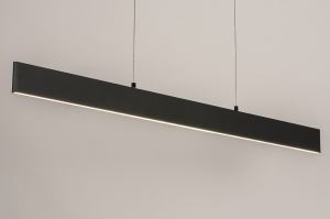 hanglamp 14024 design modern metaal zwart grijs antraciet langwerpig rechthoekig