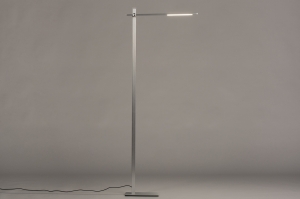 vloerlamp 14102 design modern aluminium geschuurd aluminium metaal aluminium staalgrijs rechthoekig