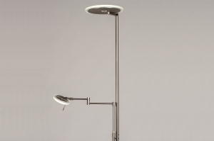 staande lamp 14106 design modern glas helder glas staal rvs metaal staalgrijs