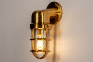 Wandleuchte 14279 laendlich Retro Klassisch zeitgemaess klassisch Messing glaenzend Metall Gold Matt Messing Laternen