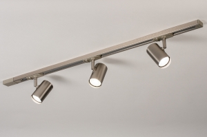 Schienenspot 14283 modern Edelstahl Metall stahlgrau rund laenglich