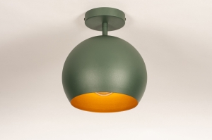 plafondlamp 14938 modern retro metaal groen goud rond