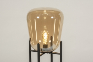 Stehleuchte 14967 Industrielook laendlich modern Glas Metall schwarz matt Gold anthrazit rund viereckig
