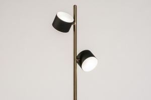Stehleuchte 14969 modern Messing gebuerstet Aluminium Metall schwarz matt Gold Matt Messing rund