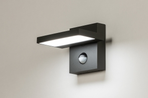 wandlamp 14984 modern aluminium metaal grijs antraciet donkergrijs rechthoekig