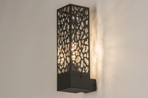 wandlamp 14988 modern aluminium metaal grijs antraciet donkergrijs rechthoekig