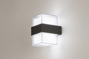 Wandleuchte 14996 modern Aluminium Kunststoff Kunststoffglas grau anthrazit viereckig laenglich