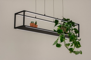 hanglamp 15084 sale industrieel landelijk modern metaal zwart mat rechthoekig