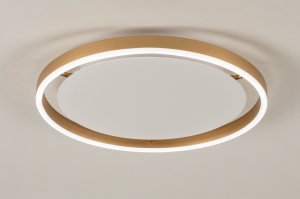 plafondlamp 15095 modern eigentijds klassiek aluminium metaal wit mat goud rond
