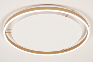 plafondlamp 15097 modern eigentijds klassiek aluminium metaal wit mat goud rond
