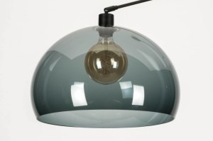 onderdeel 15100 landelijk modern retro glas kunststof acrylaat kunststofglas zwart antraciet donkergrijs rond