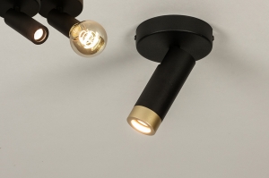 Spot 15105 modern Messing Metall schwarz matt Gold Matt Messing rund