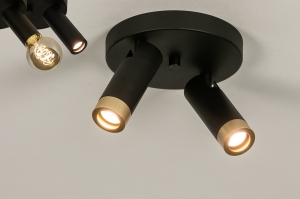spot 15107 modern messing metaal zwart mat goud messing rond