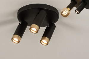 spot 15109 modern messing metaal zwart mat goud messing rond