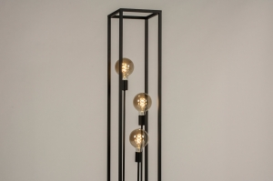 staande lamp 15134 industrieel modern stoere lampen metaal zwart mat rechthoekig