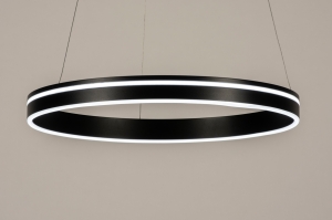 hanglamp 15139 design modern aluminium metaal zwart mat antraciet donkergrijs rond