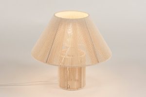 tafellamp 15144 modern stof beige naturel zand rond