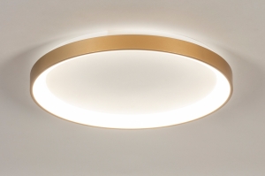 plafondlamp 15148 design modern eigentijds klassiek messing geschuurd aluminium metaal wit mat goud messing rond