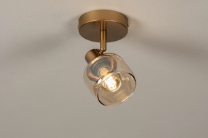 spot 15150 modern retro eigentijds klassiek glas messing (kleur) metaal goud messing (kleur) rond