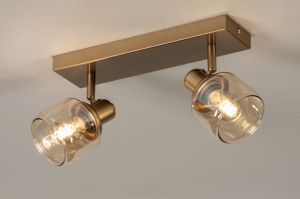 Spot 15151 modern Retro zeitgemaess klassisch Glas Metall Gold rund rechteckig