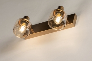 spot 15151 modern retro eigentijds klassiek glas messing (kleur) metaal goud messing (kleur) rond rechthoekig