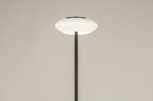 vloerlamp 15167 design modern glas wit opaalglas metaal zwart mat wit mat rond