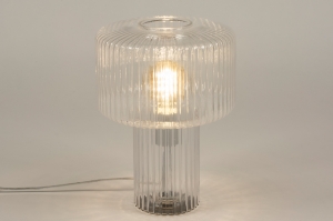 vloerlamp 15169 modern retro eigentijds klassiek glas helder glas transparant kleurloos rond