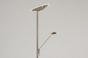 staande lamp 15178 modern staal rvs metaal staalgrijs rond