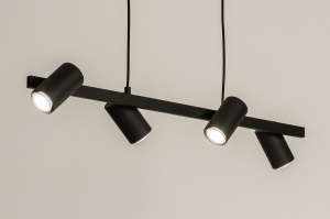 hanglamp 15180 modern metaal zwart mat rond langwerpig