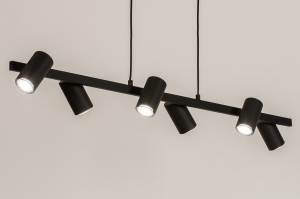 hanglamp 15181 modern metaal zwart mat rond langwerpig