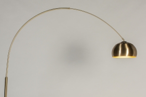 vloerlamp 15183 modern retro eigentijds klassiek messing geschuurd metaal zwart mat glans goud messing rond