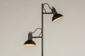 Stehleuchte 15189 Sale modern Retro zeitgemaess klassisch Metall schwarz matt Gold rund