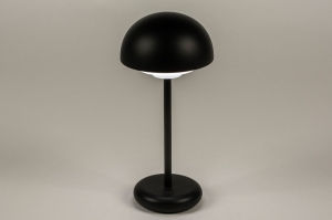 tafellamp 15198 modern kunststof metaal zwart mat rond