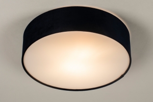 plafondlamp 15220 landelijk modern eigentijds klassiek stof blauw rond