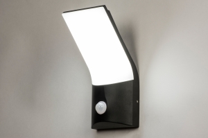 Wandleuchte 15226 modern Aluminium Kunststoff Polycarbonat Metall schwarz matt laenglich