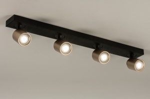 Spot 15246 modern zeitgemaess klassisch Metall schwarz matt Gold rund rechteckig